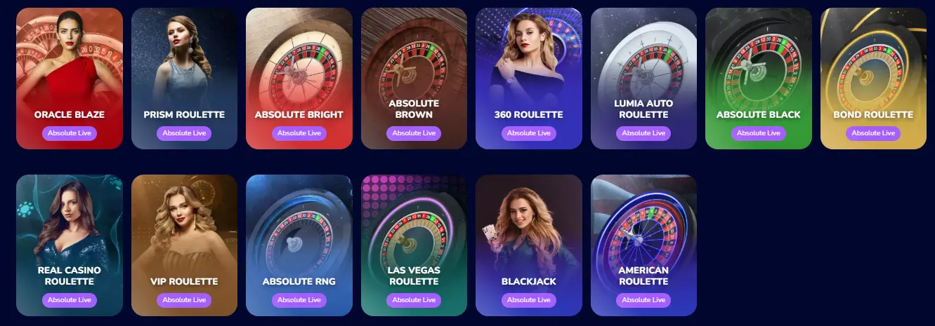 Live casino WeezyBet avec roulette, blackjack et vrais croupiers